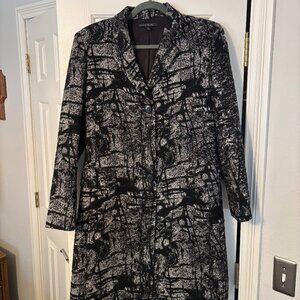 Brand new silver and black knee-length peacoat - beautiful